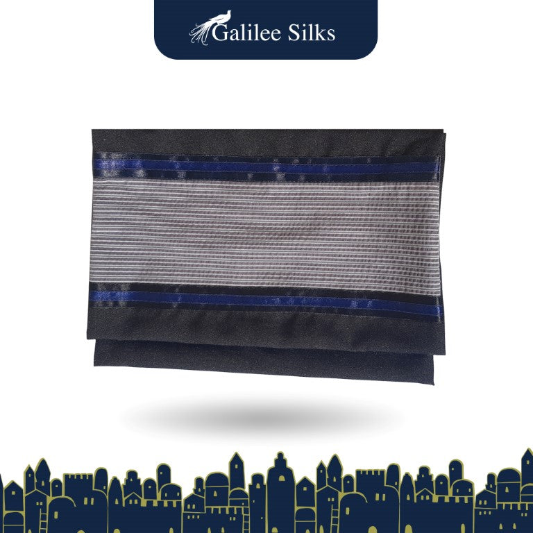 Majestic Royal-Looking Black Tallit, Bar Mitzvah Tallit Set, Men's Tallis bag