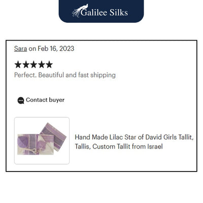 Lilac Star of David Tallit for Women and Girls