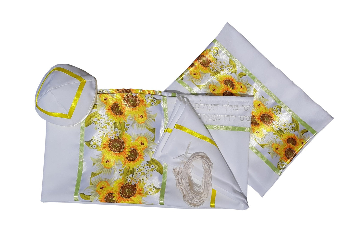 Sunflowers Field Tallit for Women, Girl Tallit, Feminine Tallit set, Bat Mitzvah Tallit Set